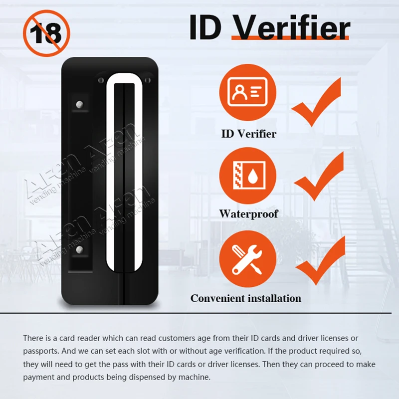 Торговый автомат AFEN популярный торговый с ЖК-экраном и ID-сканером