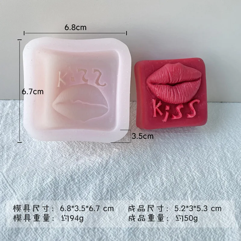 Heart Rose Silicone Candle Mold Kiss Love Soap Resin Mould DIY