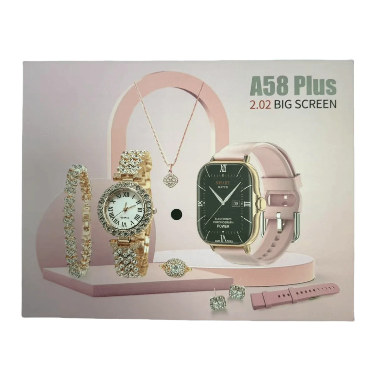 Olywear A58 Plus Smartwatch for Ladies with Flash Diamond Design 8 1 Gift  Smartwatches Pedometer Function Smart Bracelets A58