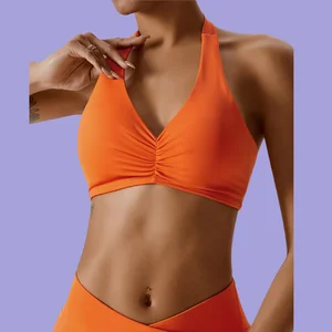 High Quality Solid Color Running & Training Sports Bra Hollow Backless Leisure Fitness Quick Dry Fitness Customizable Breathable