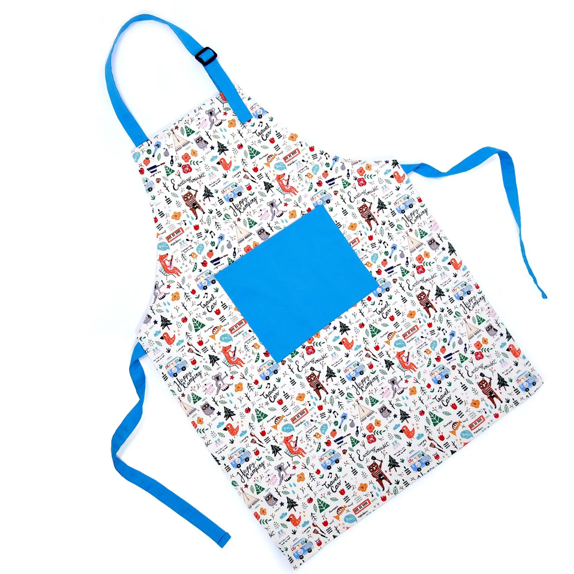 Детские фартуки из чистого хлопка, Детские фартуки с регулируемым ремешком на шею и карманом для приготовления пищи