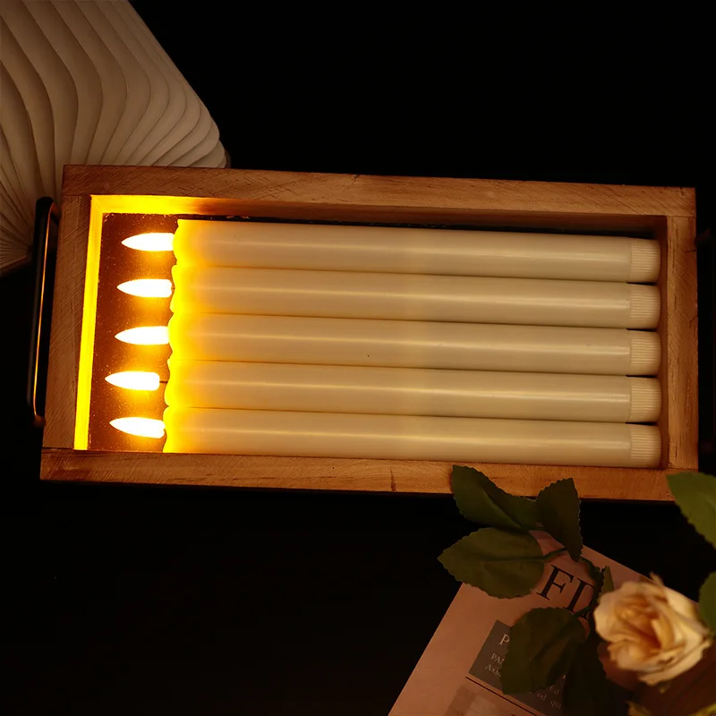 Wholesale Sublimation Light Candle Set Dinner Rechargeable Flameless LED Candle with Moving Dancing Flame