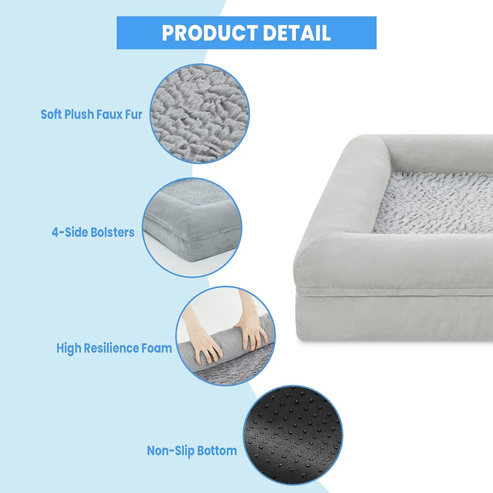 OEM & ODM heavy duty extra large big xl xxl waterproof washable orthopedic memory foam pet dog bed for large dogs supplier