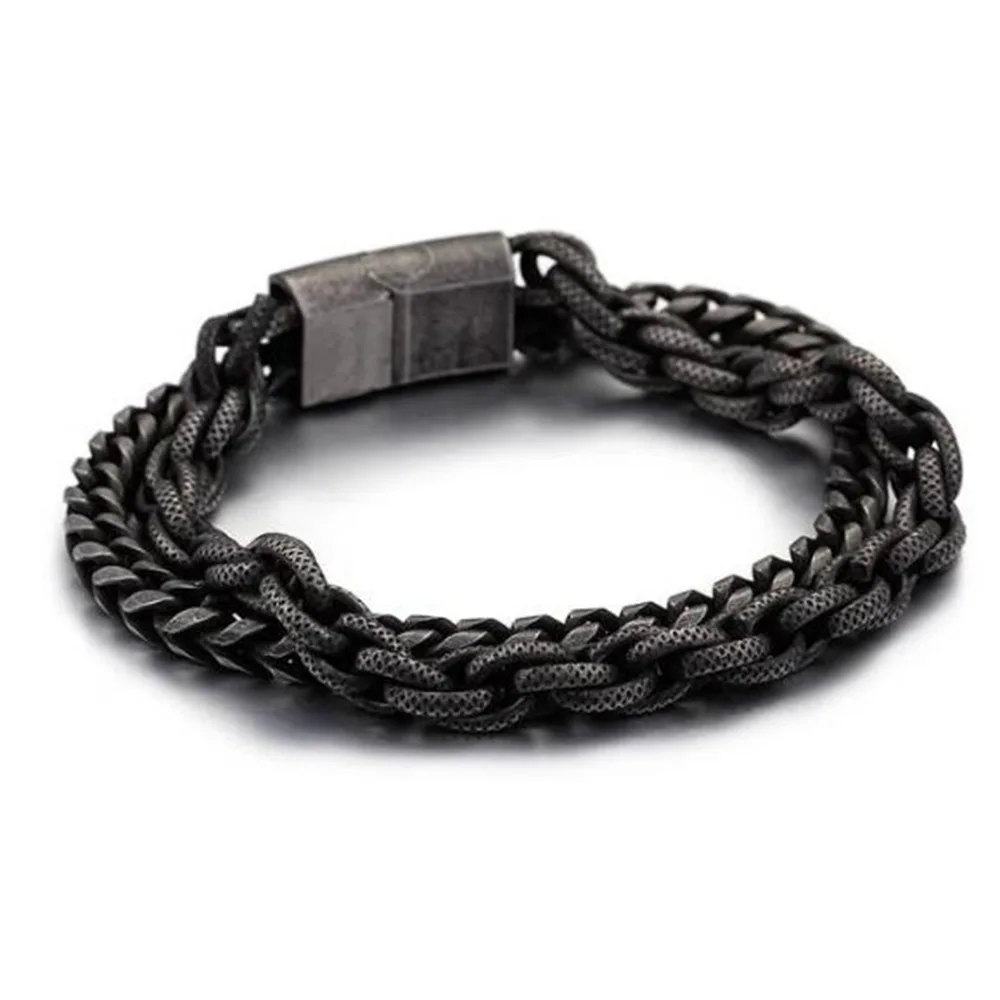 Personalized Engraved Bracelet Christian Rope Cuban Chain Men Classic