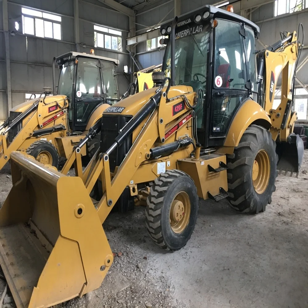 Running condition America made used cat 420F backhoe loader for sale in Shanghai site