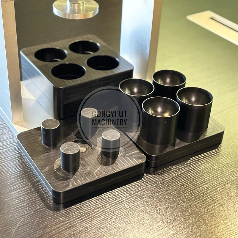 Small low cost bath bomb pressing machine for the production and processing of salt bath balls.