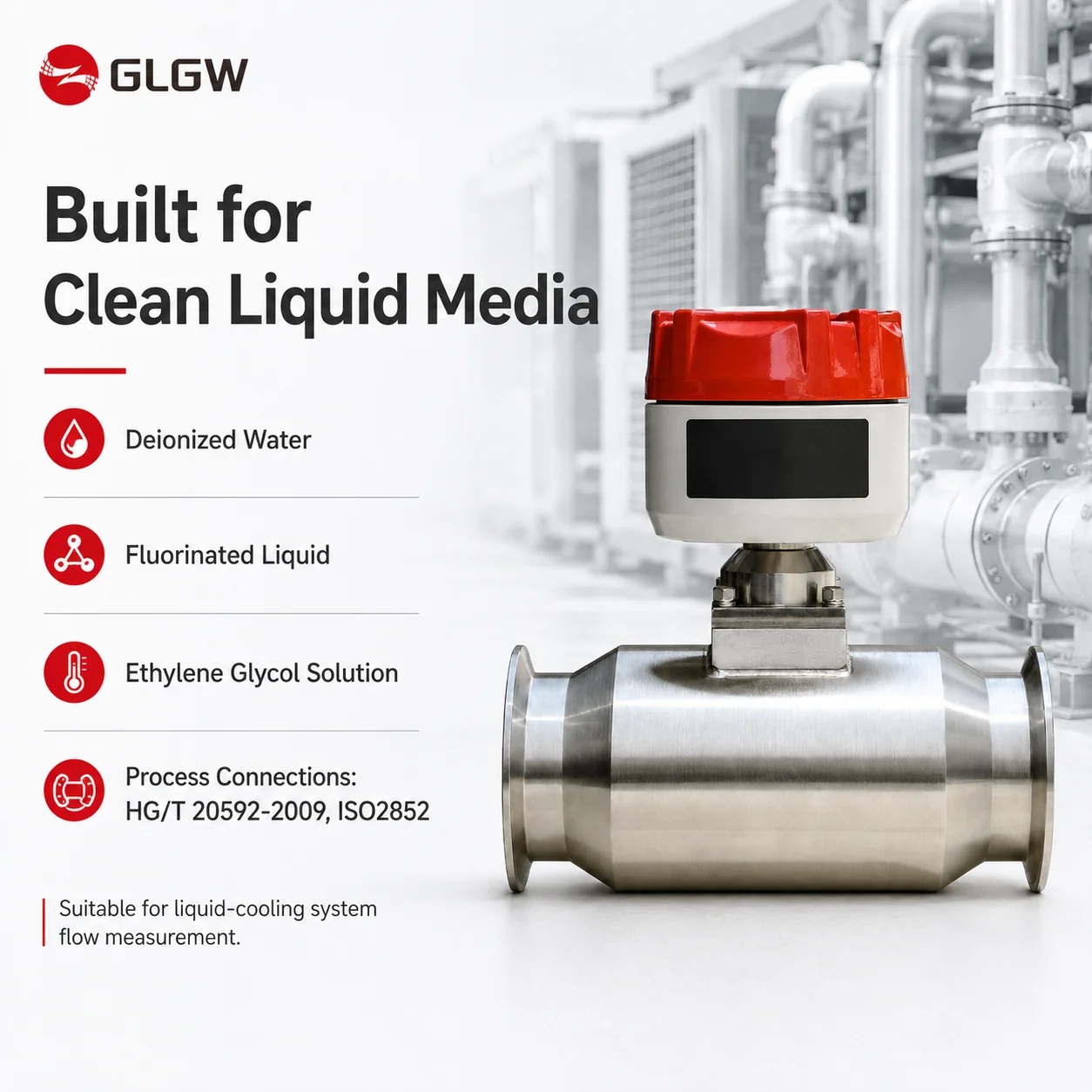 IP65 Inline Digital Vortex Water Flow Sensor 24VDC M12 Aviation Plug Liquid Cooling Vortex Meter FVX260