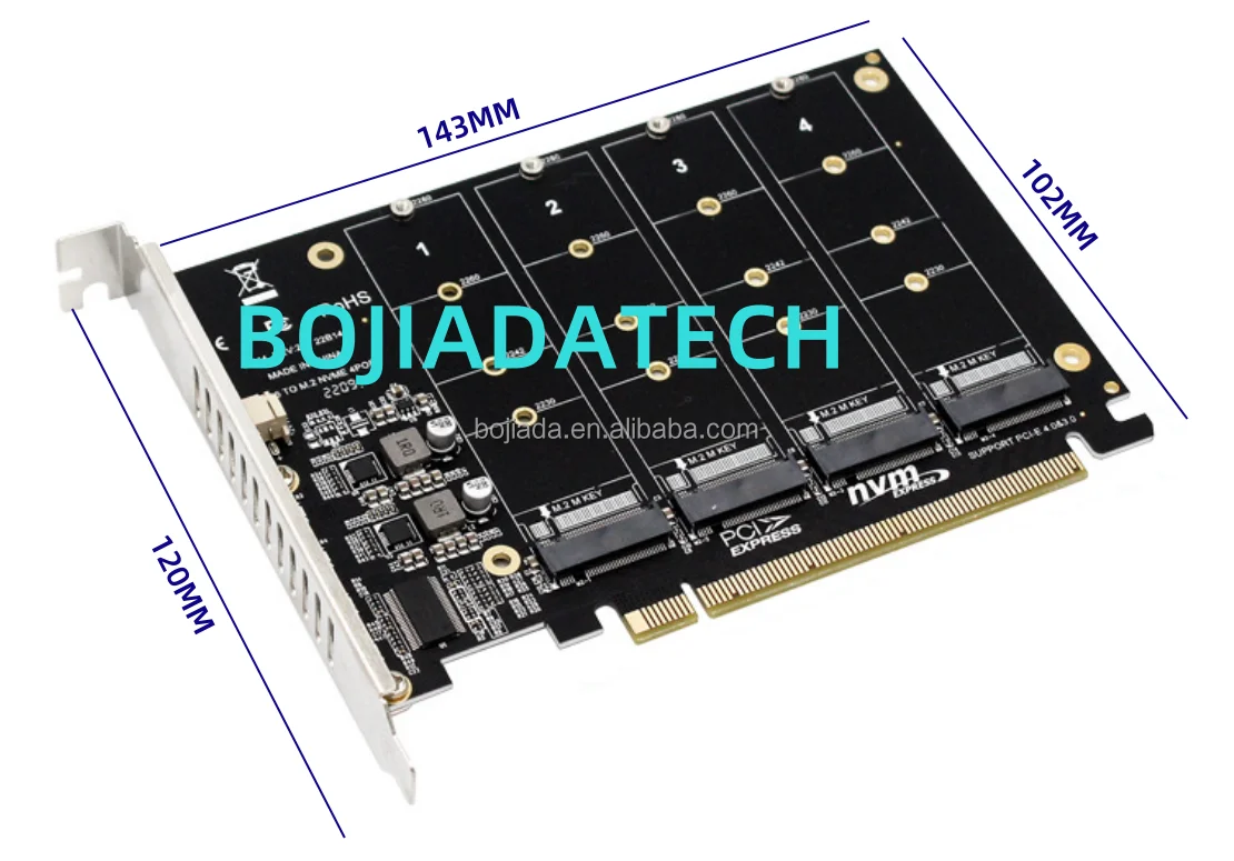BOJIADATECH Ports Nvme SSD Adapter Card PCI-E
