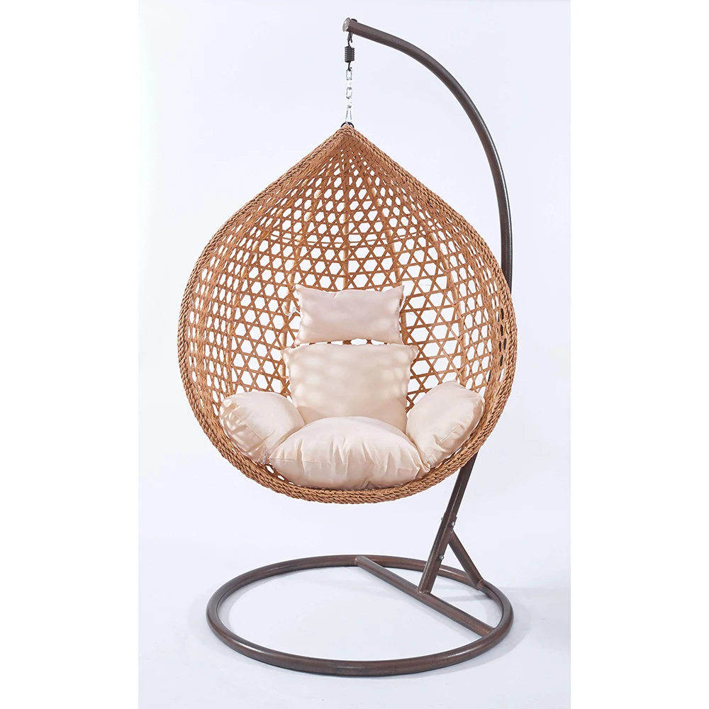 product nu deco durable modern garden hammock patio outdoor furniture rattan wicker swing hanging egg chairs metal stand-0