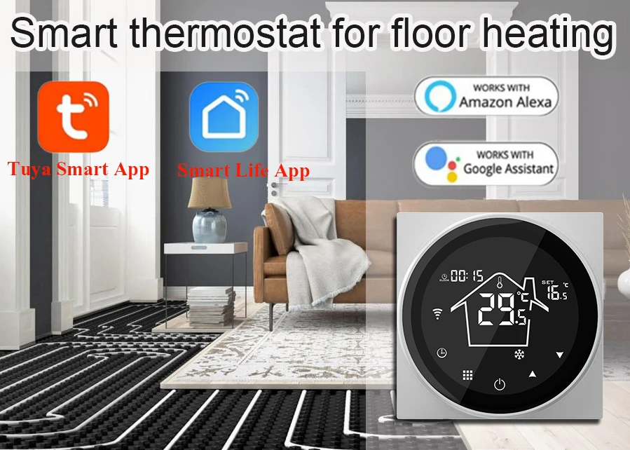App Remote Control Wifi Thermostat 52 Programmable Electric Heating