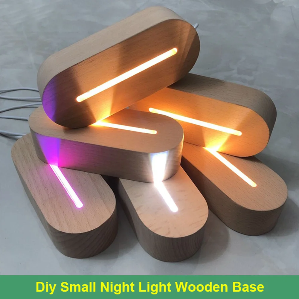 6 Inch Wood Rectangle Display LED Lights - Stylish & Efficient