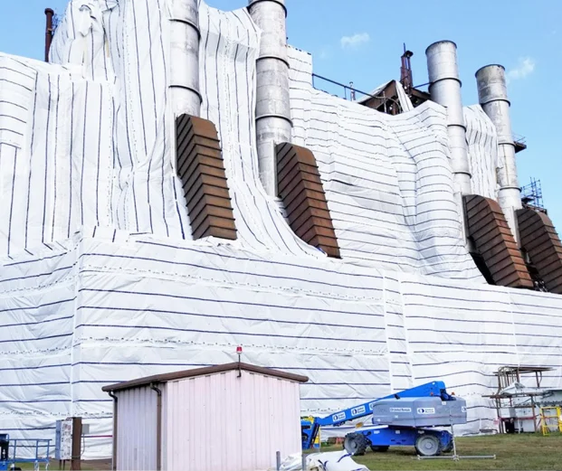 10 Feet X 100 Feet UV Treated Scaffold Sheeting PE Reinforced Poly Fabric for Weather Protection in Construction supplier
