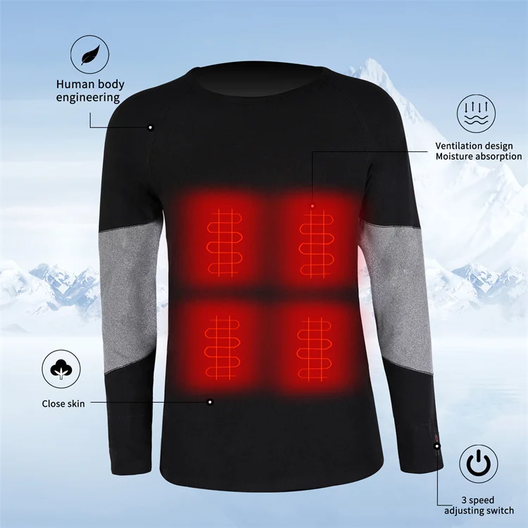 7.4v Thermal Heated Underwear For Man Women Long Johns Base Layer Cold