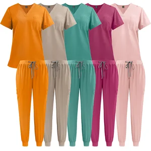 Fashionable Women Scrubs Suit Stops Sets Wholesale Custom Short Sleeve Female Modern Jogger Nurse Uniforms for Women