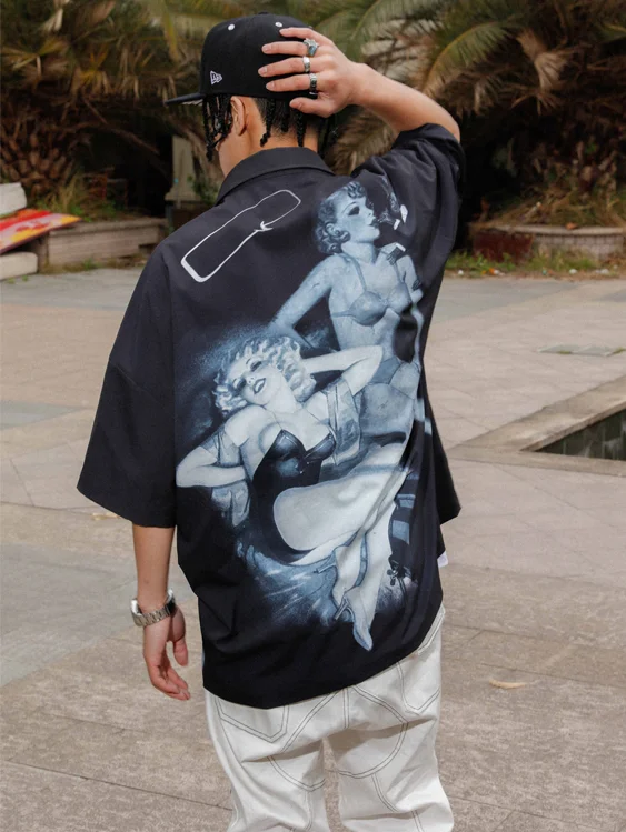 Dance Female Street Style Cool Black Short Sleeve Streetwear Tshirts Men Custom Printing gallery 3