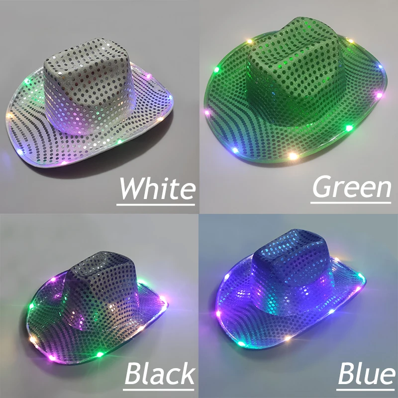 Sequin Light Up Led Cowboy Hat Light Up Cowboy Hat Glow Club Party