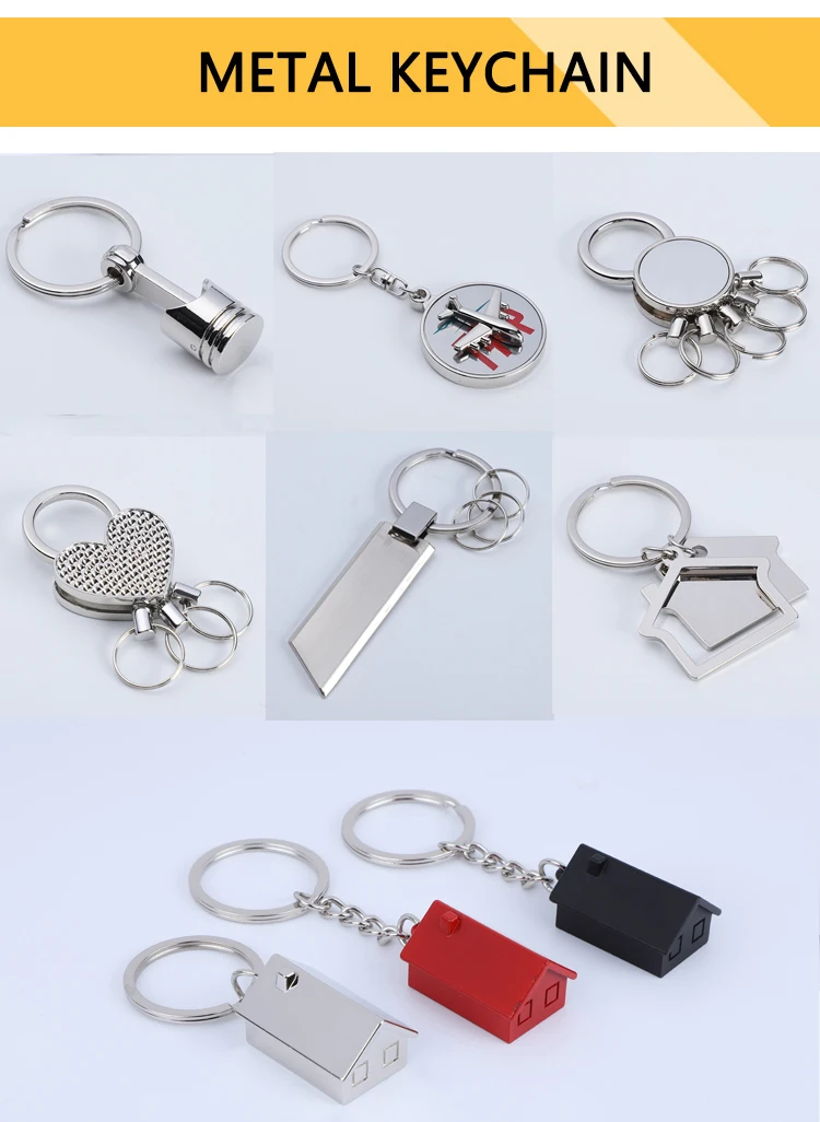 Personalised Metal House Shaped Keyring Custom Engraved Keychain_voghion.com