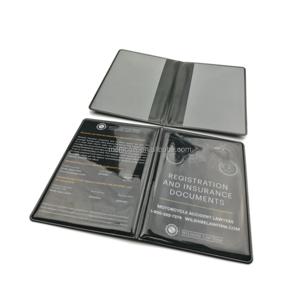 Custom Made Pvc Motorcycle Registration Document Holder,Auto