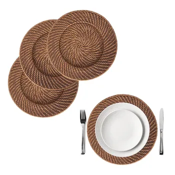 12 Inch Charger Plate Willow Rattan Seagrass Wicker Tableware Service ...