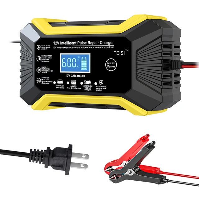 12V6A Automatic Lead Acid Battery Charger  intelligent display Touch Screen Pulse Repair Trickle battery charger AGM GEL