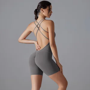 Women One Piece Bodysuit Butt Lift Yoga Fitness Beauty Back Gym Sports Yoga Jumpsuit