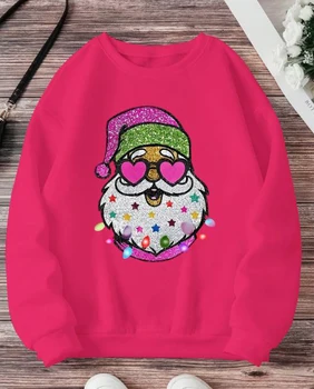 Clothing manufacturers wholesale custom Christmas printed sweatshirt cheap golf knit top school uniform women's pullover