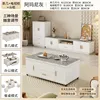 Mesa de centro de madera maciza de 12 m - cristal gris armani