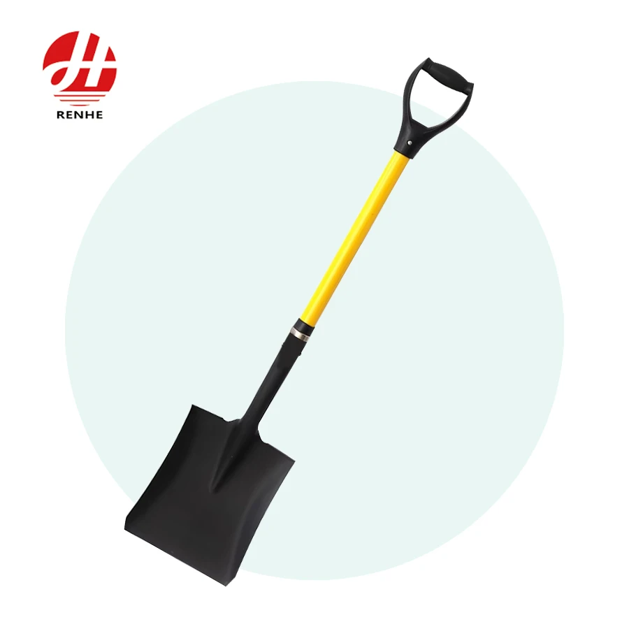 Високоякісна лопата для саду з головкою з вуглецевої сталі та D-подібною ручкою зі скловолокна, фермерська лопата й совок