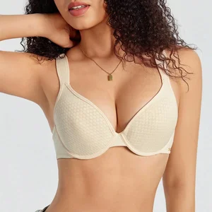 Custom High Duty Pure Color Push-Up Breathable Knitted Lifting Stylish Bra for Women