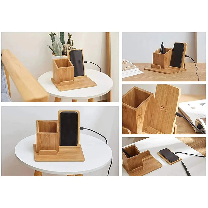 Multi Function Nature Bamboo Desk Organizer Pencil Stand Desk Fancy Pen ...