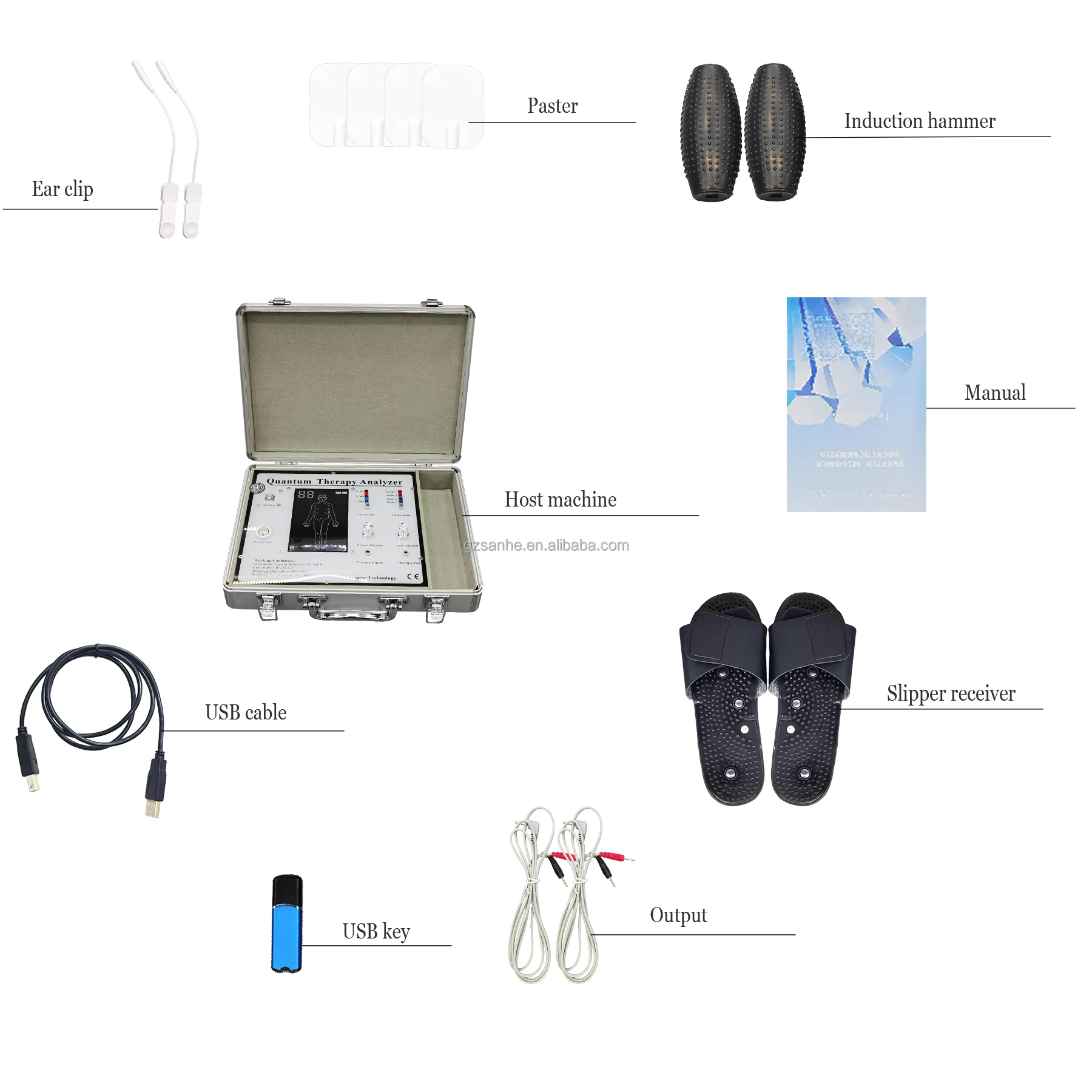 8TH TENS Pads Slipper Hand Comb Quantum Resonance Magnetic Analyzer Machine House-Service Detector Tester Physical Therapy