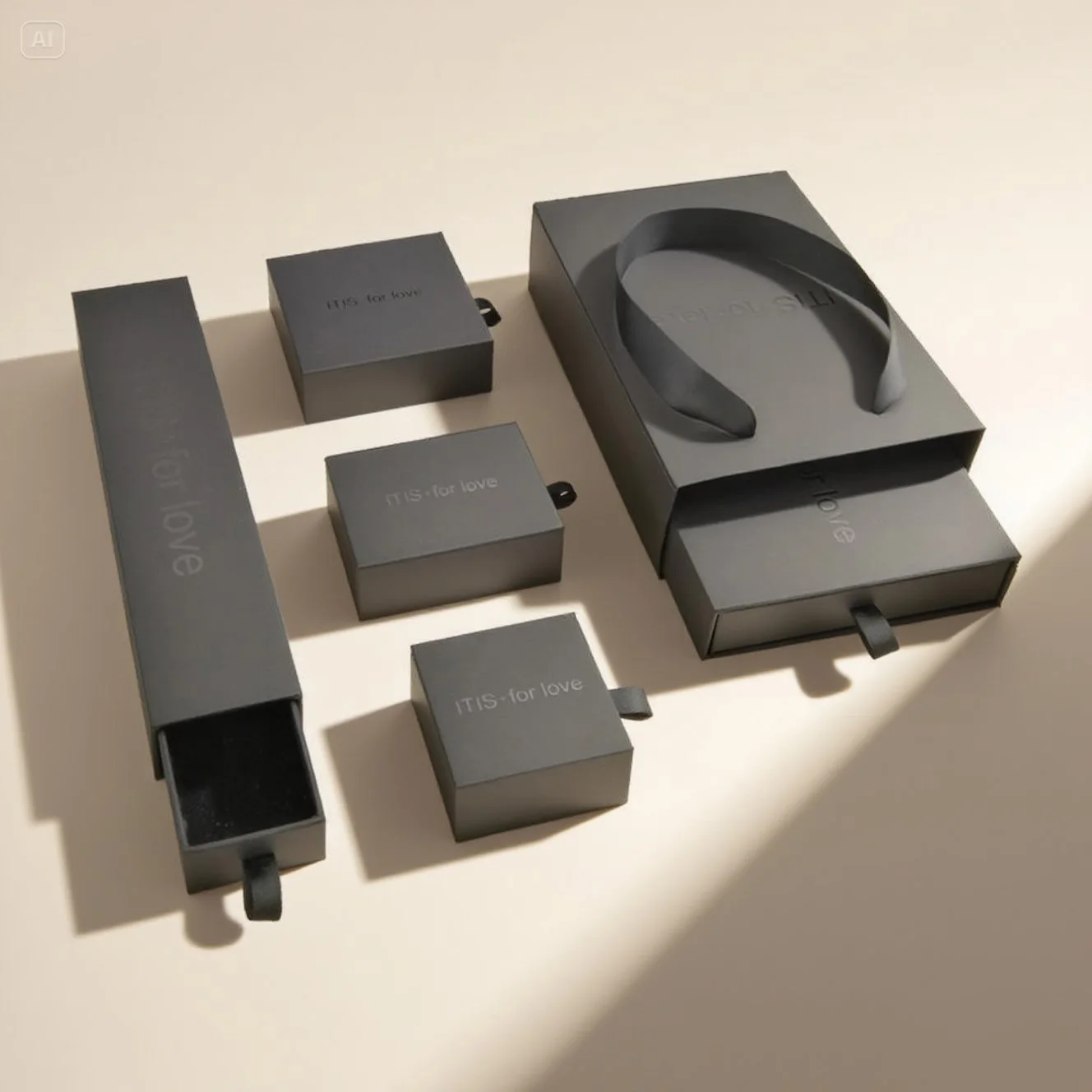 Factory Custom Black Unique Men Ring Necklace Gift Jewelry Packaging Box