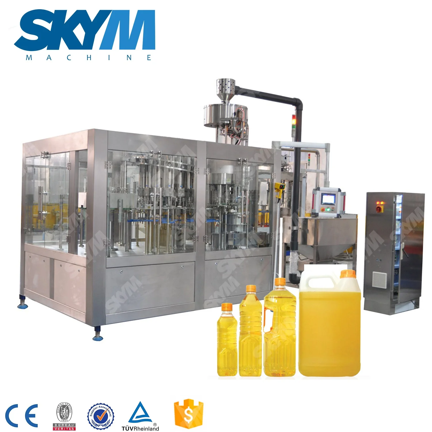 Automatic Cooking Oil Filling Machine Capping Labeling Packing PET Bottle Making Production Line