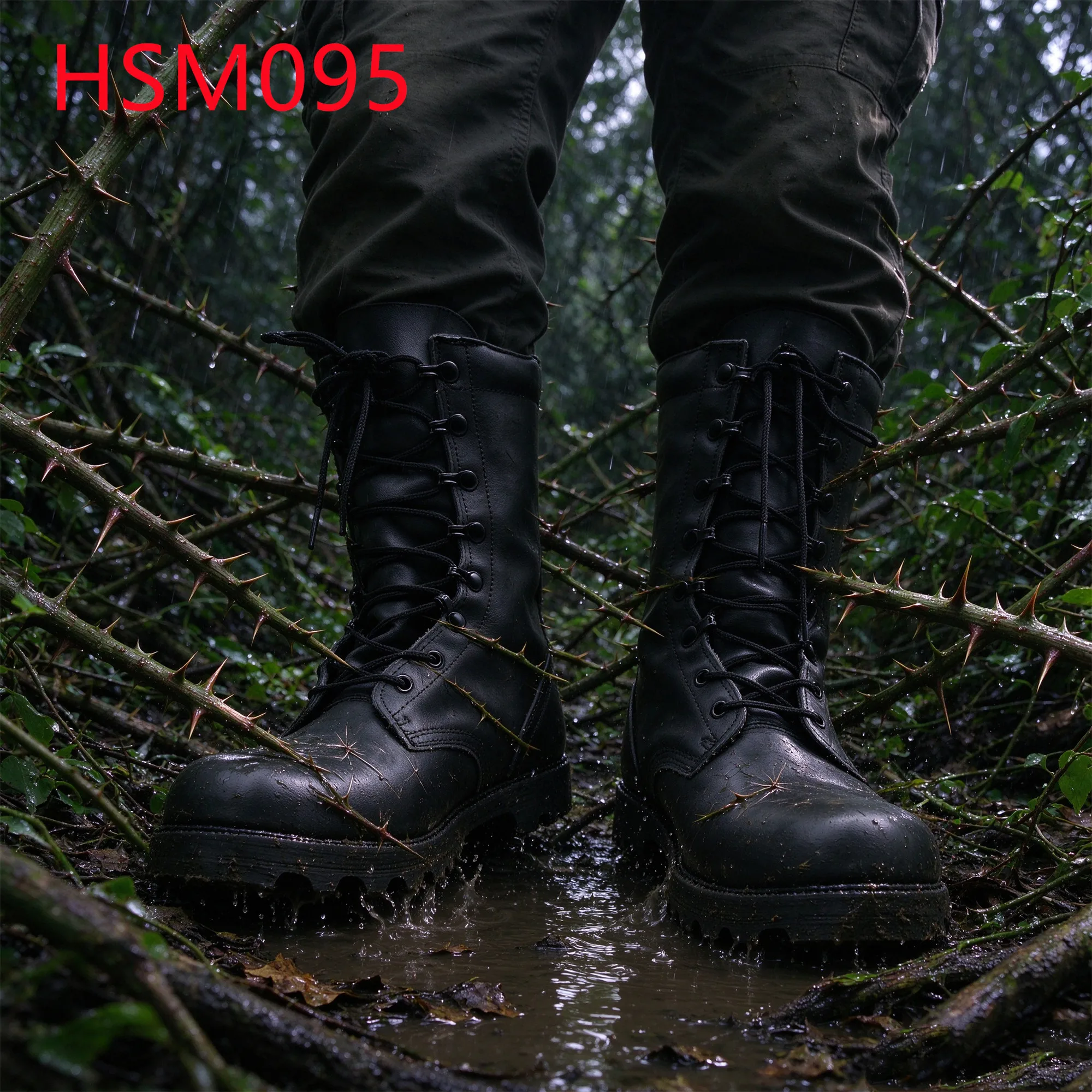 HY,Gobi Hiking Full Grain Leather Hua Singh Retail Combat Boots Size 38-45 Available Vulcanized Rubber Sole Tactical BootsHSM095