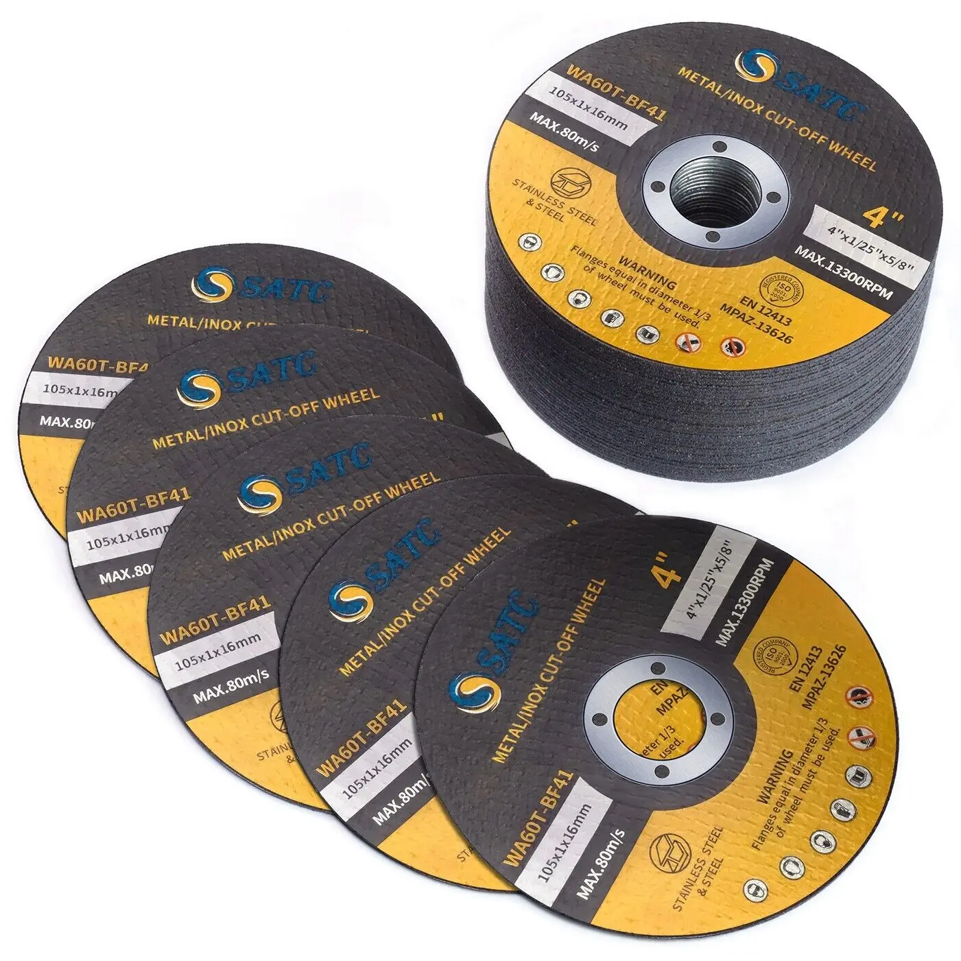 50pack 4inch Aluminium Cut Off Wheels With 5/8'' Arbor Abrasive Tools