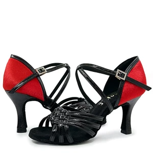 Adult Women Latin Dance Shoes Cowhide Soles High Heels Soft Soles Salsa Dance Shoes