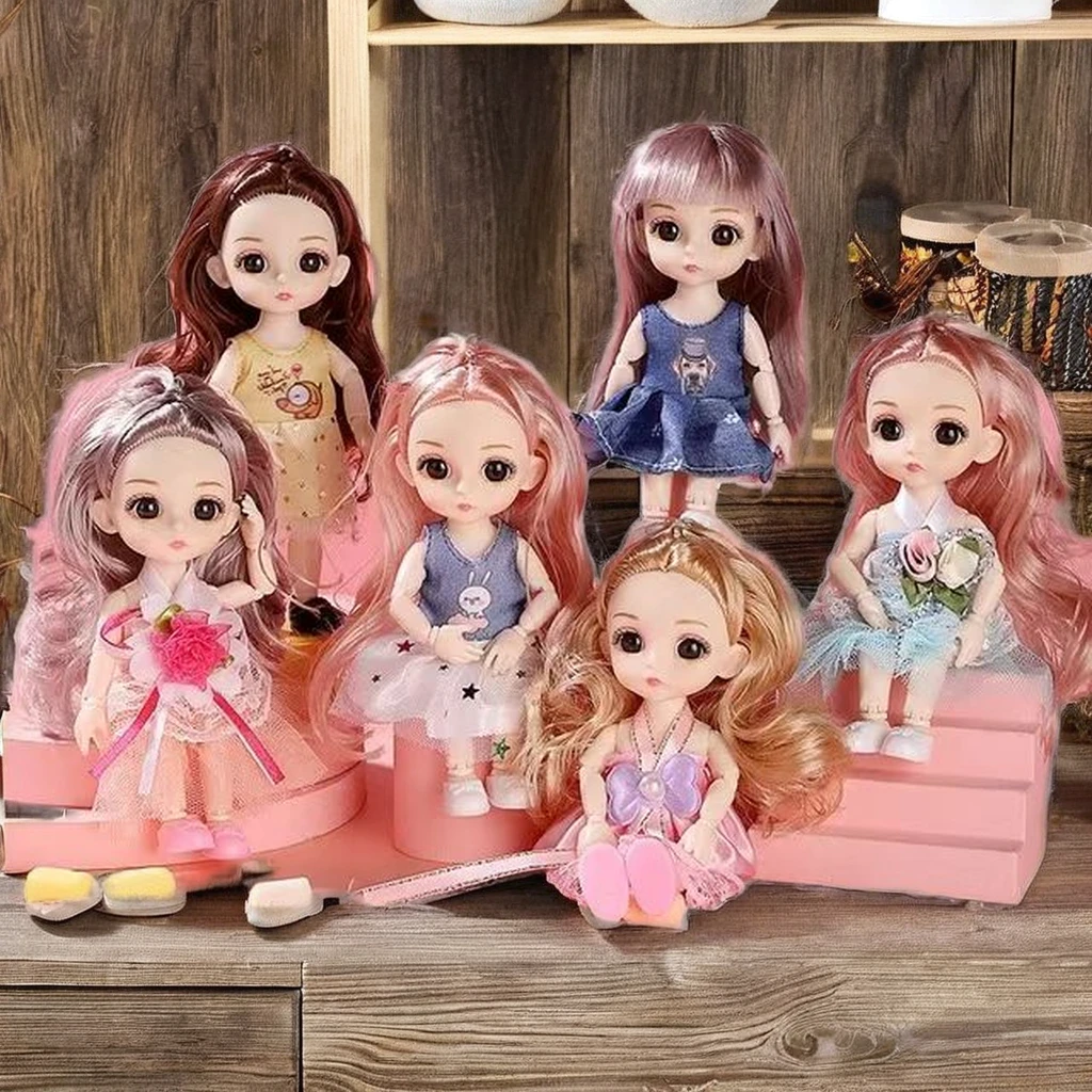 Лидер продаж 2023 рождественский подарок 17 см милая кукла BJD SD мягкая мультяшная виниловая и плюшевая игрушка с батарейкой для девочек