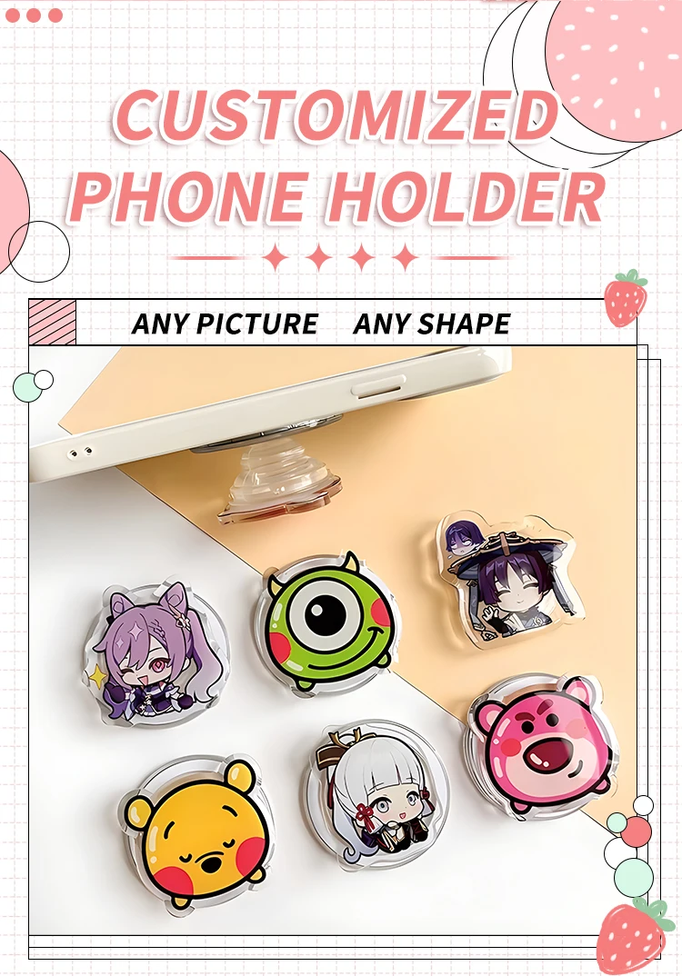 Wholesale Sublimation Phone Grip Cute Cartoon Anime Mobile Phone Grip