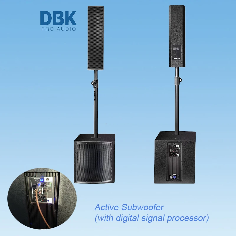 Column Spiker DBK Sound 4 X4 Columns Pro Column Speaker with 12 Inch Subwoofer
