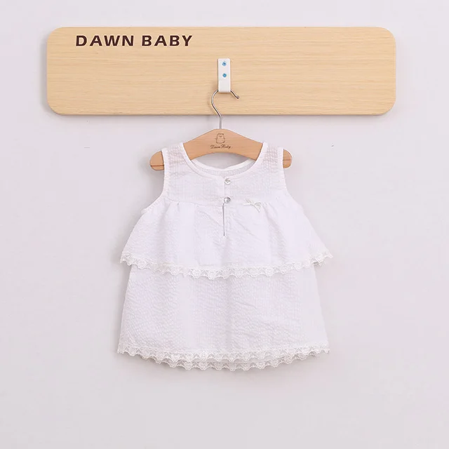 100% хлопок дышащий полосатый без рукавов двухслойные летние платья для детей