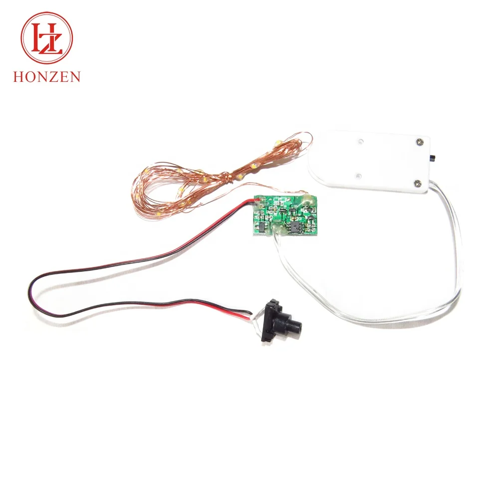 2M 20Leds Custom Motion Sensor Activated Small CR2032 Battery Operated Mini Copper Wire Led Fairy String Lights for Decoration