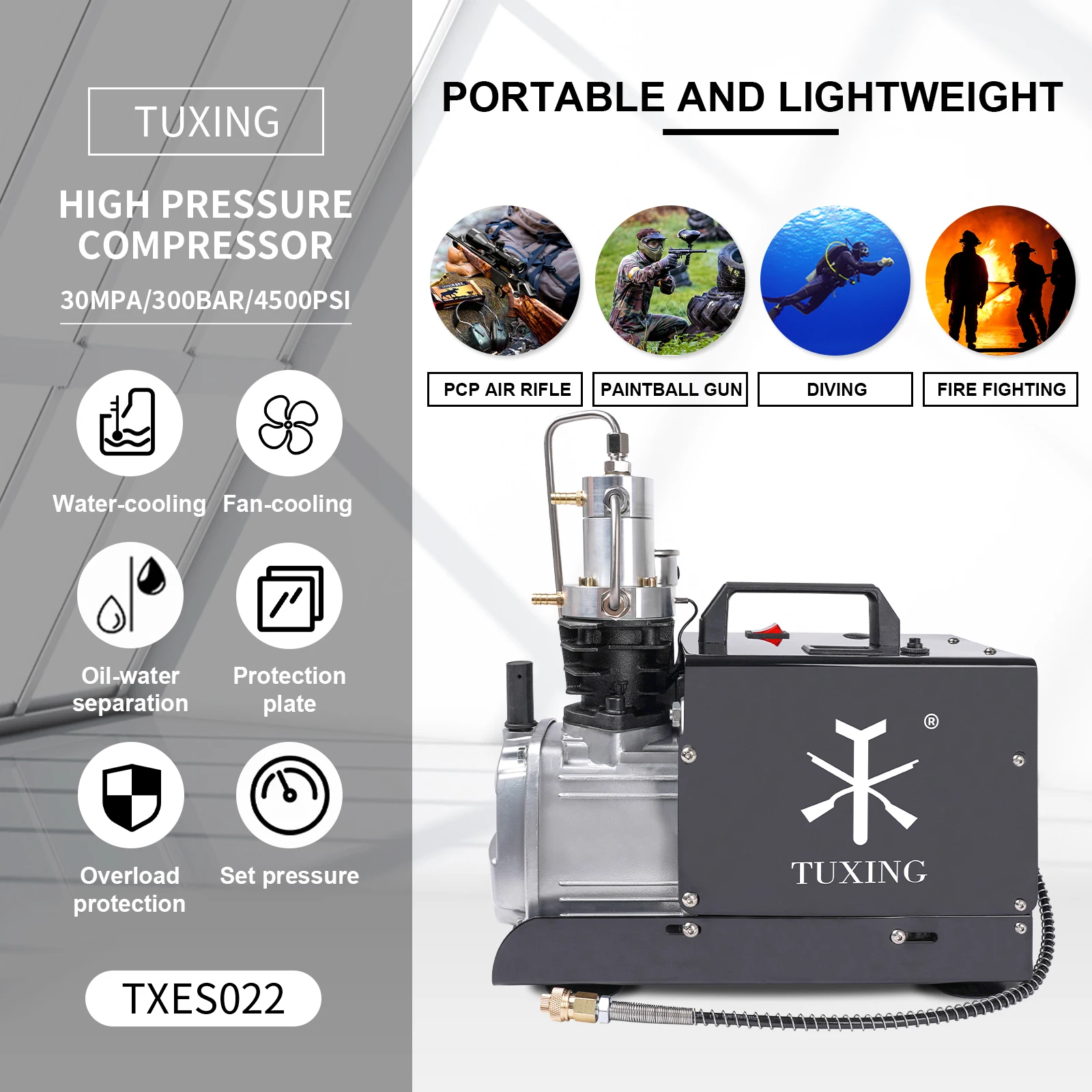 TUXING OEM高圧自動パージ110V 220V単気筒スキューバダイビングタンク