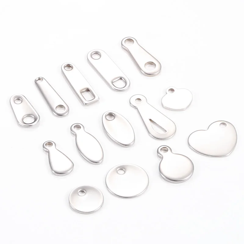 Custom Made Logo Engraved Brand Cheap Pendant Metal Jewelry Tags Charms