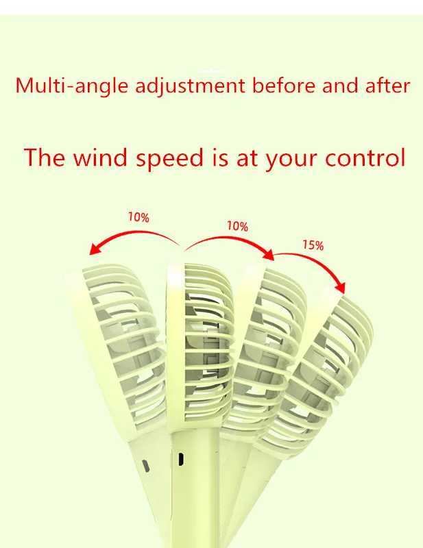 Customizable Portable Mini Handheld Fan Rechargeable USB & Electric Powered Three Speed Wind for Outdoor & Household Use