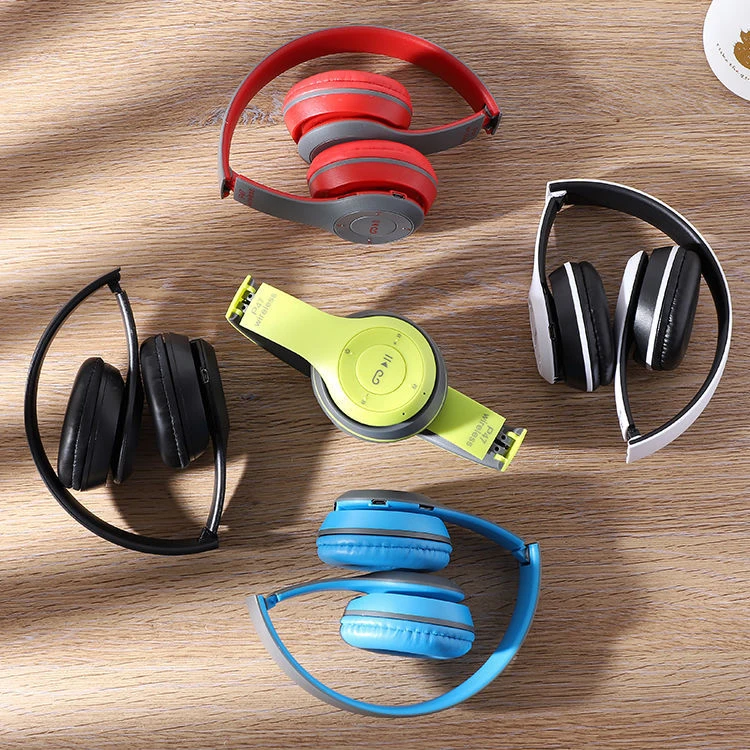P47 BT Helmets Wireless Earphone Foldable Noise Cancelling Hifi Stereo Headphone with Mic Headsets Bag for Kids Girl Gift - ANKUX.COM