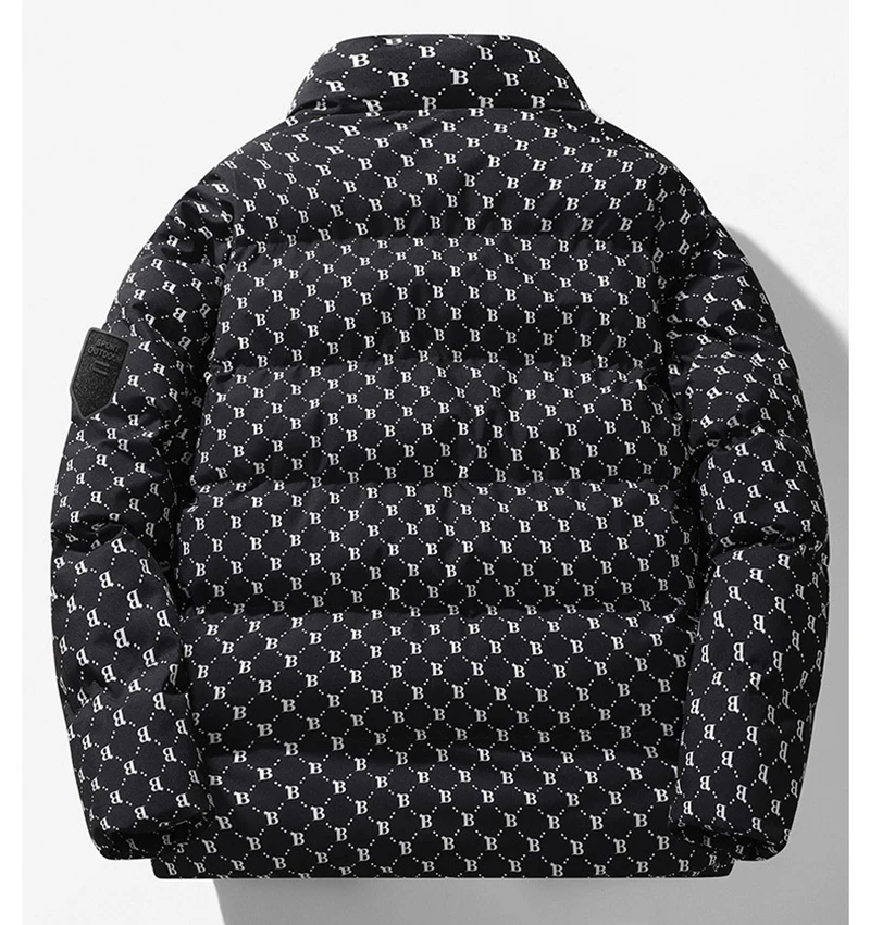 Men's Waterproof Puffer Jacket With Stand Collar For Winter_voghion.com