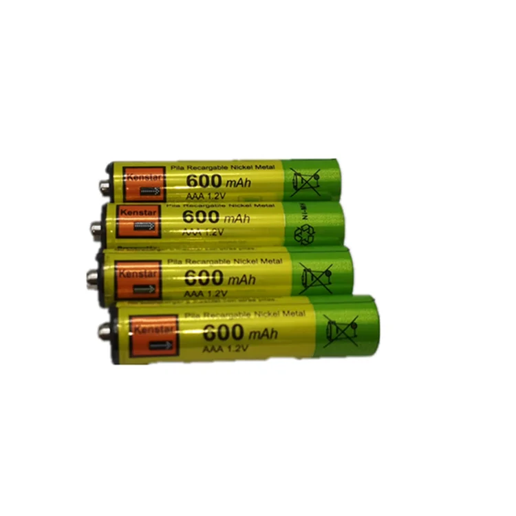 Professional factory  AAA 1.2V 600mAh cylindrical customized Ni-MH rechargeable battery for toys clocks