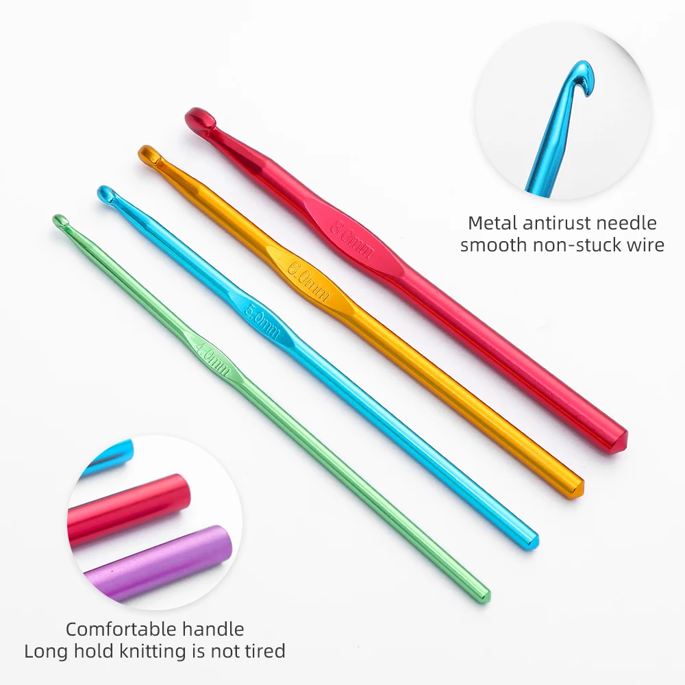 JP красочные Глиноземистые вязальные иглы инструменты различных размеров ручной работы свитер вязание крючком