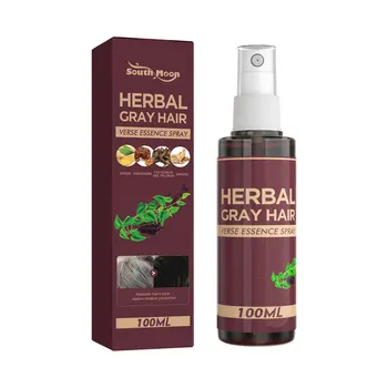 Herbal Essence Spray for Gray Hair Nourishing Black Treatment Serum That Promotes Hair Growth and Scalp Care