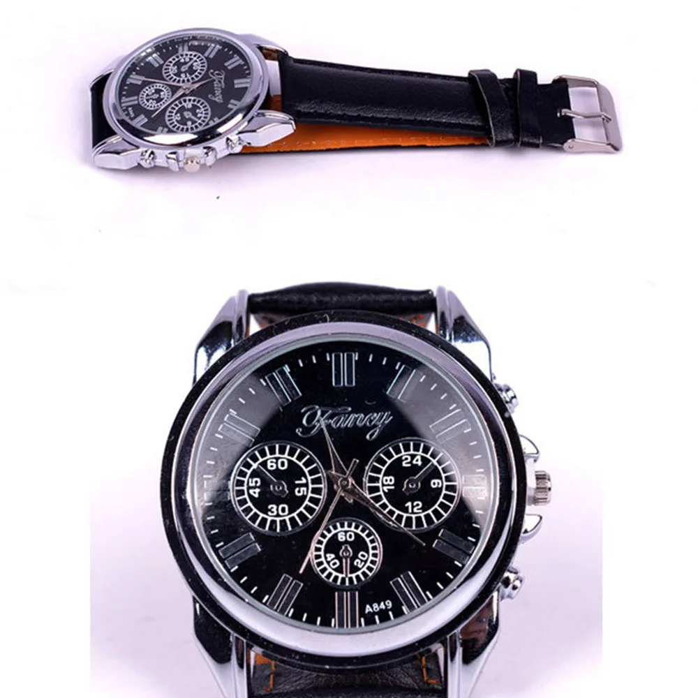 Luxury Watch Set for Men Sunglasses Wallet Belt Key Chain Quartz Wristwatch Gift Set for Husband Dad Boyfriend Roman Present
